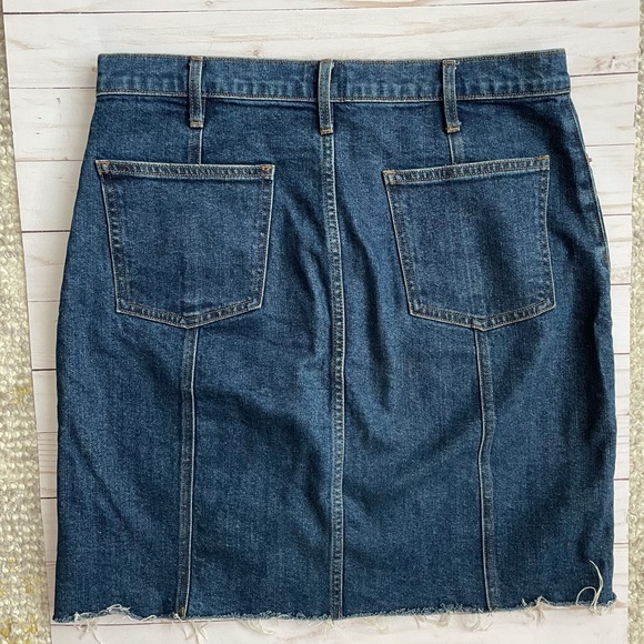 Gap Blue High Rise Button-front Denim Skirt - Picture 3 of 5